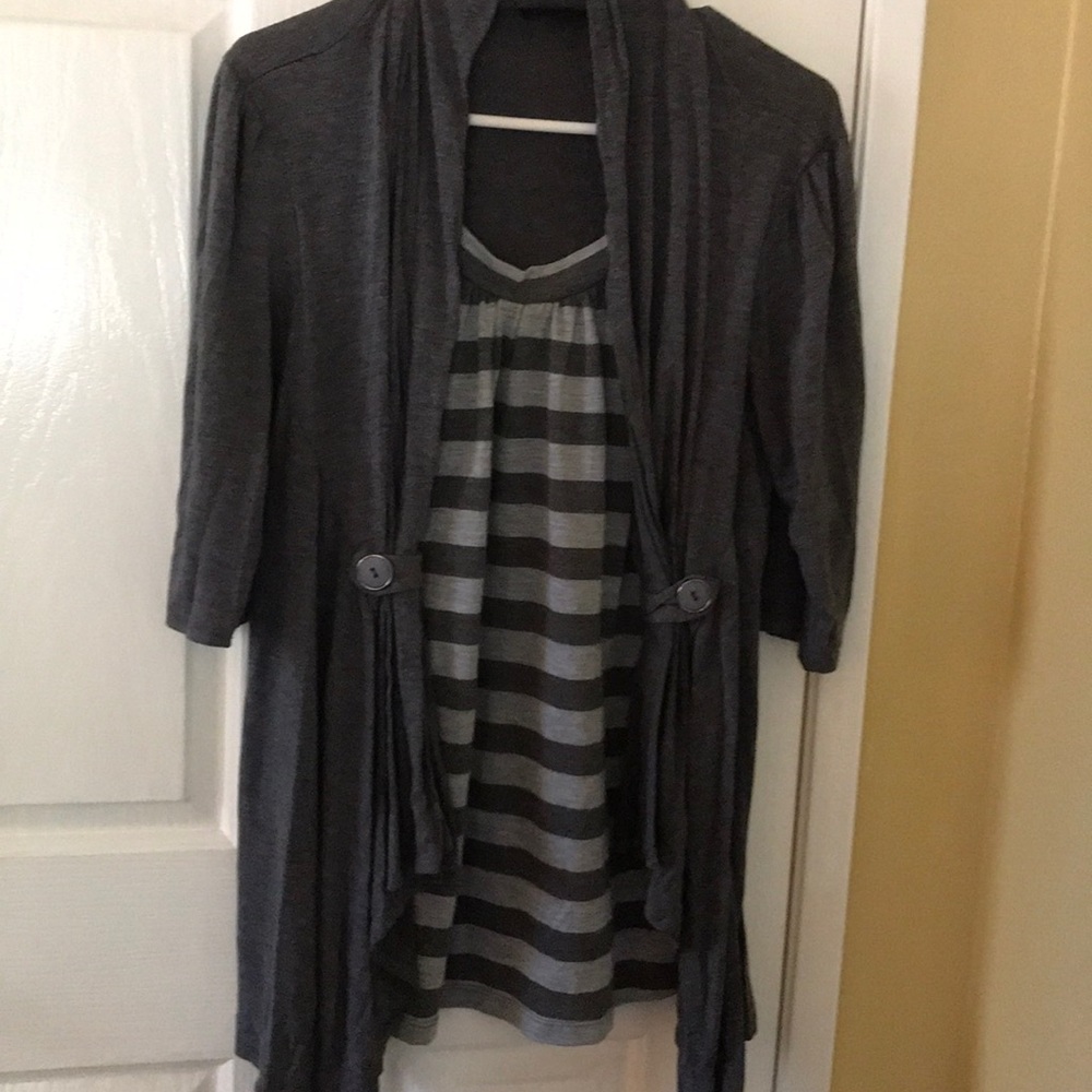 Shirt with attached sweater